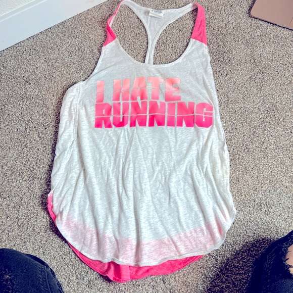 PINK Victoria’s Secret Tank Top “I hate running” - Picture 1 of 3